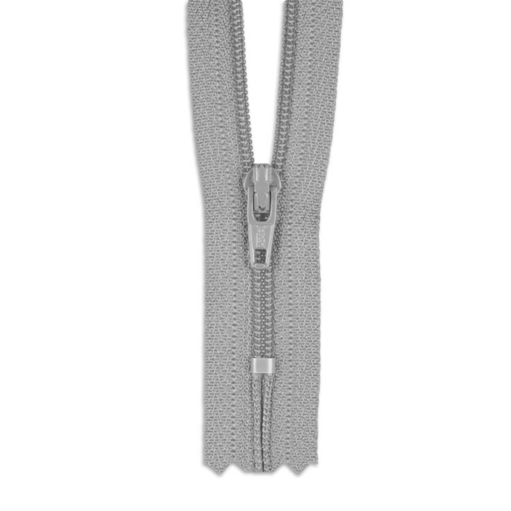 YKK 9" Chrome Gray #3 Closed End Zipper